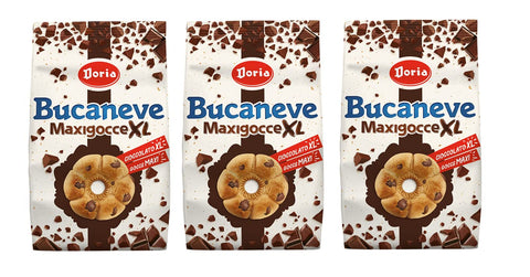 3 Biscuits Doria Bucaneve Maxigocce Xl Frollini Con Gocce Di Cioccolato Avec Gouttes De Chocolat Biscuits Cookie 300 G Idéal Pour Votre Petit-Déjeuner Ou Votre Collation