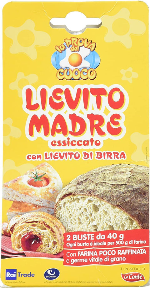 Lo Conte Lievito Madre Levure Pizza Pain, Croissa Mélange 2 Sachets De 40 G