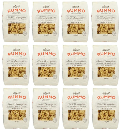Rummo Pasta Tagliatelles N°107 Lot De 12 Pâtes Italiennes À Base De Semoule De Blé Dur, Pâtes Italiennes 500 G