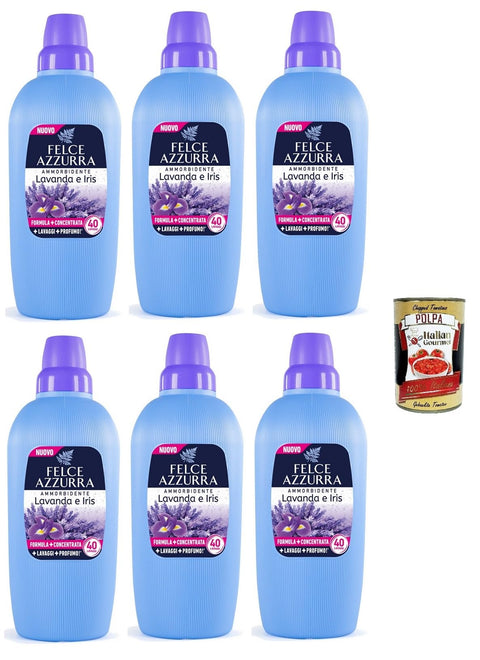 Felce Azzurra Italian Gourmet Polpa Lot De 6 Flacons D'adoucissant À La Lavande Et À L'iris 40 Lavages 400 G