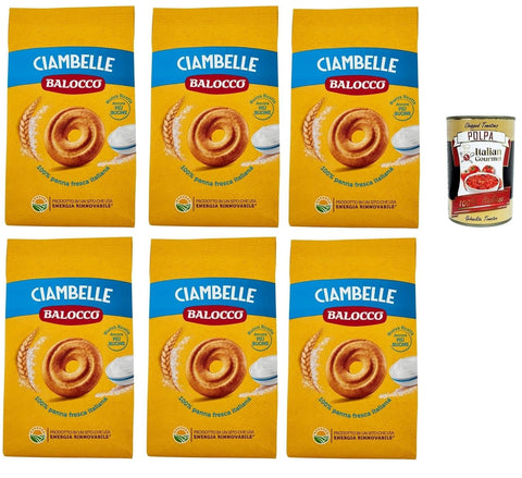 Balocco Ciambelle Biscotti, Biscuits Pour Le Petit Déjeuner, 6x 350g Biscuits Cookies For Breakfast + Italian Gourmet Polpa 400g