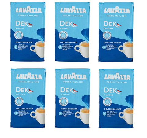 Lavazza Lot De 6 Cafés Italiens Moulus Sans Caféine 250 G