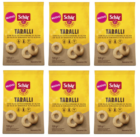 Lot De 6 Taralli Sans Gluten Avec Huile D'olive Extra Vierge Et Huile De Tournesol Collation Salée Sans Gluten 120 G