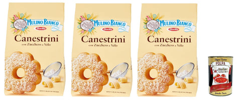 Mulino Bianco Dolcetti Canestrini, Biscuits Courtscus Avec Du Sucre Glace, Du Beurre Et Des Œufs Frais, 3x 200 G + Italian Gourmet Polpa 400g