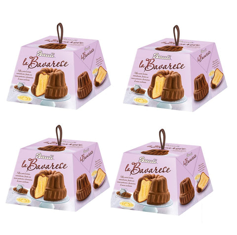 Lot De 4 Gâteaux Bauli Torta La Bavarese Recouverts De Cacao Sucré Et Remplis De Crème Anglaise 700 G