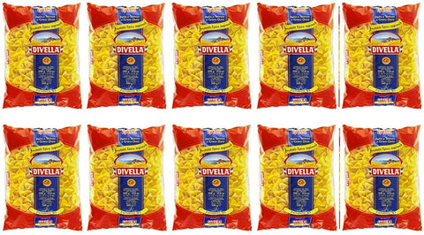 Lot De 10 Boîtes De Pâtes Divella 100 % Italiennes N° 97 Farfallette 500 G