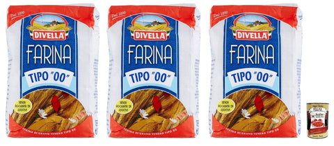 Divella Farina Di Grano Tenero W 170-190 Farine De Blé Tendre Type 00 1 Kg + Boîte De 400 G