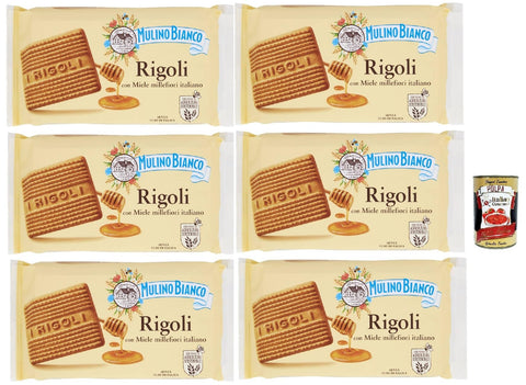 Mulino Bianco Rigoli, Biscotti Con Miele Millefiori Italiano, Biscuits Au Miel Millefiori Italien, 6x 400g + Italian Gourmet Polpa 400g
