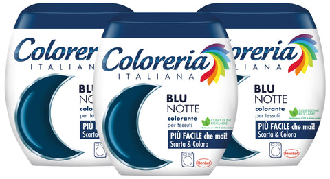 Coloreria Italiana Grey Colorant Tissus Et Vêtements En Machine Bleu Nuit 3 Paquets De 350 G