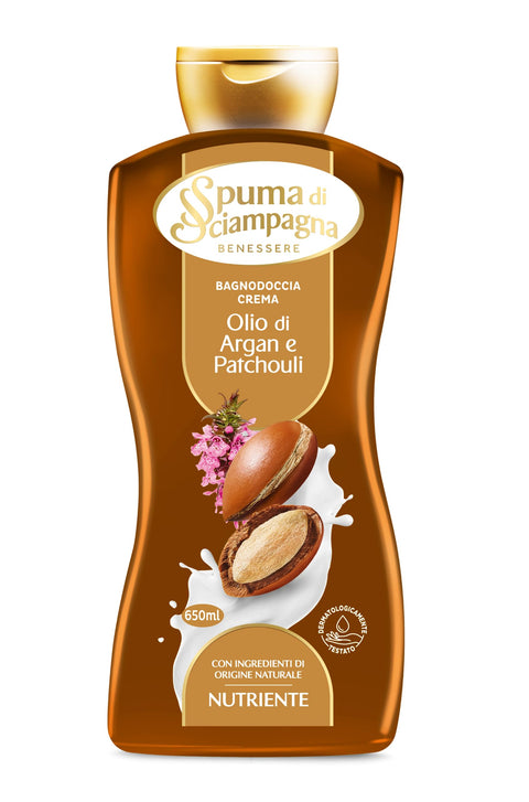 Spuma Di Sciampagna Baignoire Crème Nutriante Huile D'argan Et Patchouli - 650 Ml