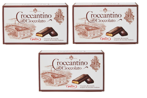 3 X Alberti Strega Croccantino Al Cioccolato Croccante Alle Nocciole Ricoperto Di Cioccolato Fondente Croustillant Aux Noisettes Recouvertes De Chocolat Noir 300 G Sans Gluten
