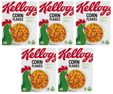Lot De 5 Céréales Kellogg's Corn Flakes Le Classique Croustillant Pour Petit-Déjeuner, Céréales, Céréales, 250 G