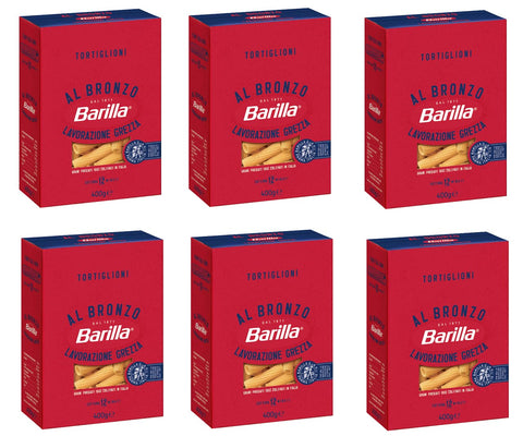 Barilla Tortiglioni Al Bronzo Lot De 6 Pâtes Tirées Bronze 400 G