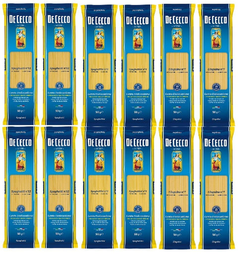 De Cecco Pack De Pâtes 12x (4x Spaghetti Nâ ° 12, 4x Spaghettini Nâ ° 11, 4x Linguine Nâ ° 7)