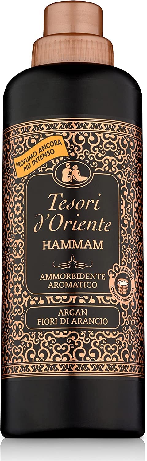 Tesori Oriiente Lot De 3 Flacons D'adoucissant Aromatique À L'huile D'argan Orange Fleurs Hammam 750 Ml