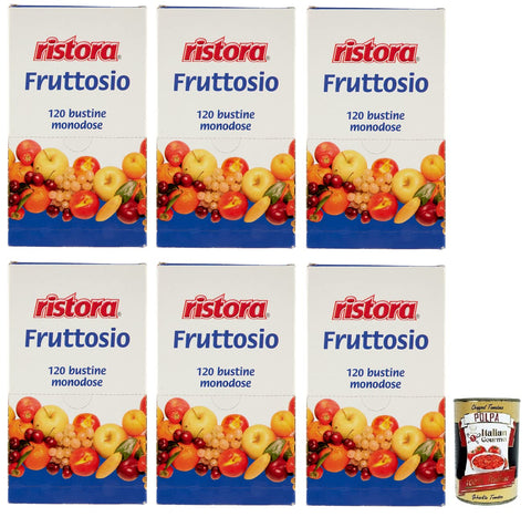 Ristora Fruttosio Lot De 6 Édulcorants Au Fructose, 480 G, Chaque Paquet Contient 120 Sachets Unidoses De 4 G + Polpa Di Pomodoro Italian Gourmet Polpa Di Pomodoro 400 G