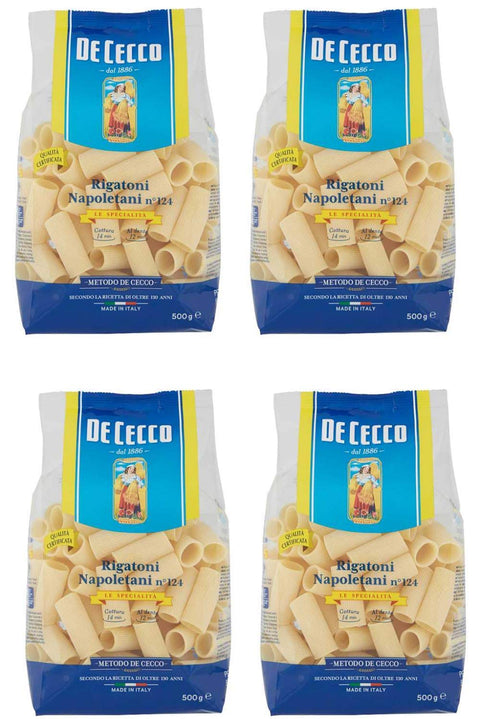 De Cecco Rigatoni Napoletani Lot De 4 Pâtes Courtes 500 G