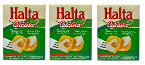 Halta Cucina Preparato Alimentare Uht Per Cucina Préparation Crémeuse Uht Pour La Cuisine Idéal Pour Pâtes, Sauces, Pizza, Crème De Cuisson 200 Ml