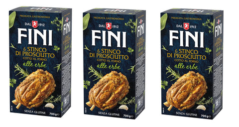 3x Fini Lo Stinco Di Prosciutto Tout Patrimoine 100% Italienne Spécialité Cuisse De Jambon Aux Herbes Avec De La Viande Italienne Cuite Au Four Sans Gluten 700g