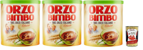 Orzo Bimbo, Orzo Solubile 100% Italiano, Orge Soluble À 100% Italienne, Istant Coffee, 3x 120g + Italian Gourmet Polpa 400g
