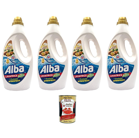 Alba Lavatrice Active Argan E Narciso Lessive Liquide 33 Lavages 4 X 1850 Ml + Italian Gourmet Polpa 400 G
