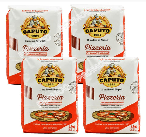 Caputo - Farine Italienne De Type "0" Pour Pizzeria 1 Kg X 4 Uds - Pack Promoo