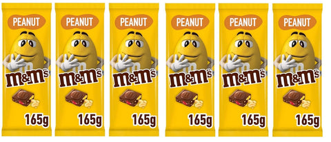 M&M's Peanut Lot De 6 Tablettes Au Chocolat Au Lait Avec Mini M&M's Et Cacahuètes Croustillantes 165 G