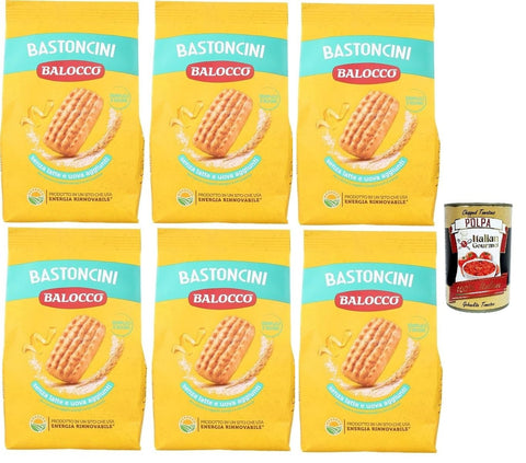 Balocco Bastoncini Biscotti Avec Une Note De Citron Pour Le Petit Déjeuner 6x 350g Cookies Biscuits + Italian Gourmet Polpa 400g