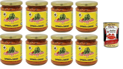 Fratelli Contorno Carciofina, Caponata Di Carciofi Caponata D'artichauts 8 X 200 G + Italian Gourmet Polpa 400 G