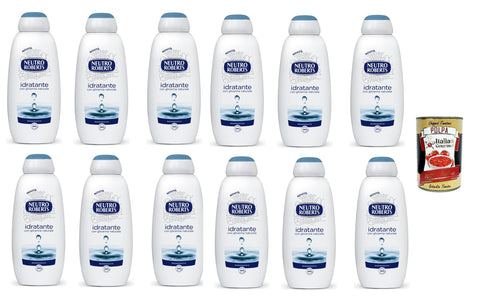 Neutro Roberts Bagnoschiuma Idratante Bagnodoccia Formule Bain Corporel Hydratante Et Enveloppante, Avec Glycérine D'origine 100 % Naturelle, 12 X 450 Ml + Italian Gourmet Polpa 400 G