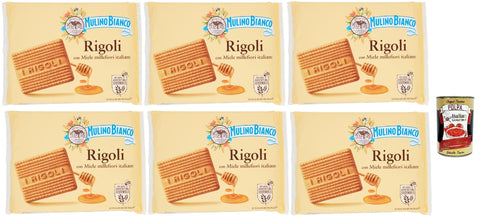 Mulino Bianco Rigoli Biscotti Con Miele Millefiori Italiano, Biscuits Au Miel Italien Millefiori Cookies, 6 X 800 G + Italian Gourmet Polpa 400 G