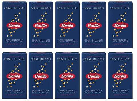 10 X Barilla Corallini Italian Pâte N° 31. 500 G