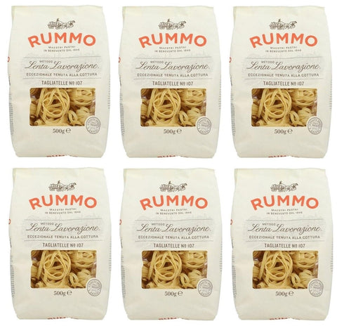Rummo Pasta Tagliatelles N°107 Lot De 6 Pâtes Italiennes À Base De Semoule De Blé Dur, Pâtes Italiennes 500 G