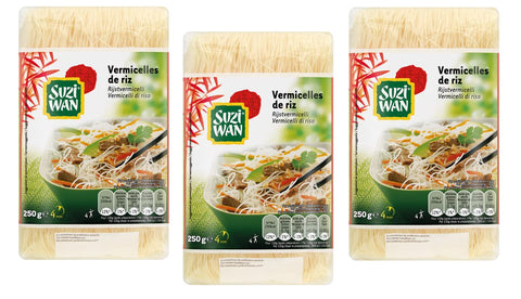 Suzi Wan Vermicelli Di Riso Lot De 3 Nids De Nouilles De Riz En Farine De Riz 250 G
