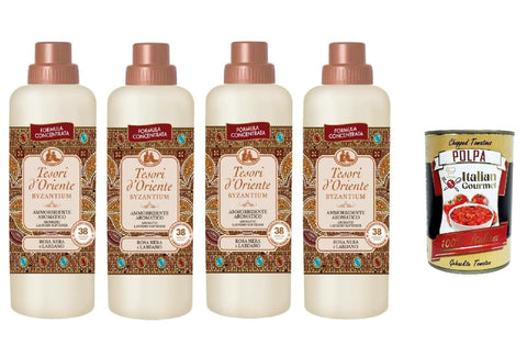 Tesori D'oriente - Adoucissant Concentré - Rose Noire Et Labdanum - 38 Lavages - 4 X 760 Ml + Italian Gourmet Polpa 400 G