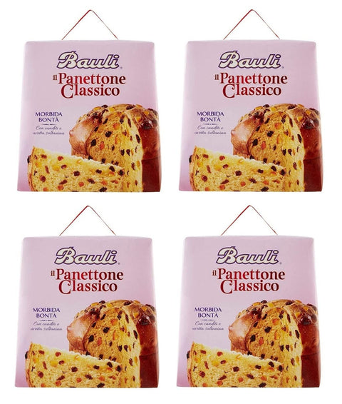 Bauli Il Panettone Classico Lot De 4 Gâteaux De Noël Avec Raisins Secs Et Fruits Confits 700 G