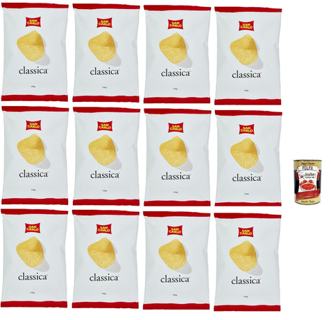 San Carlo Classica Lot De 12 Chips De Pommes De Terre Salées 190 G + Polpa Italian Gourmet 400 G
