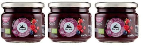 Alce Nero Composta Di Frutti Di Bosco Biologica Lot De 3 Compote Bio De Baies Avec Fraises Biologiques, Mûres, Myrtilles, Groseilles Rouges Et Framboises 270 G
