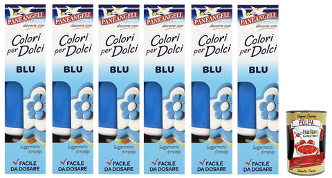 6 X Couleurs Paneangeli Pour Bonbons Bleus Un Tube Pratique Pour Colorer Des Bonbons Pour De Superbes Décorations. 10 G + Polpa Gourmet Italien 400 G