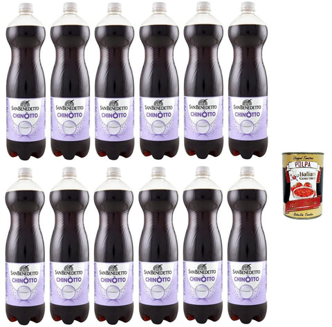 Italian Gourmet E.R. Chinotto Boisson Gazéifiée, 12 Bouteilles De 1,5 L + Boîte Polpa Di Pomodoro De 400 G