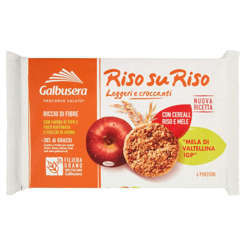 Lot De 6 Biscuits Galbusera Riso Su Riso Avec Céréales, Riz Et Fruits Céréales 240 G + Italian Gourmet Polpa 400 G