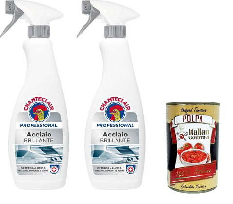 Chanteclair Professional Acciaio Acier Brillant 2 X 700 Ml + Italian Gourmet Polpa 400 G