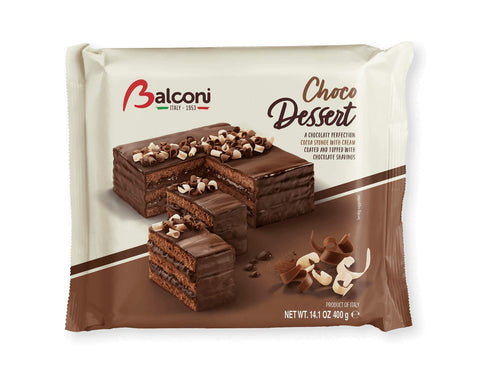 3 X Balconi Choko Dessert Italien Gâteau Au Chocolat Avec Garnissage Crème De Chocolat 400 G