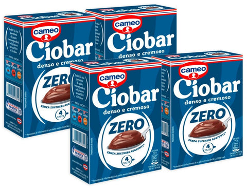 4x Cameo Ciobar Zero Préparé Pour Chocolat Chaud Au Chocolat Avec Zéro Sucres Ajoutés Dense Et Crémeux Boîte Avec 5 Sachets 76g [4 Packs]