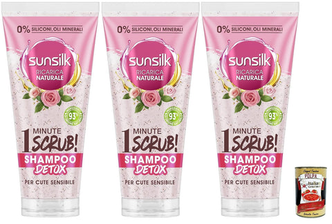 Sunsilk Lot De 3 Shampooings Détox Exfoliants Aux Extraits De Rose Pour Cuir Chevelu Sensible + Polpa Italien Gourmet 400 G