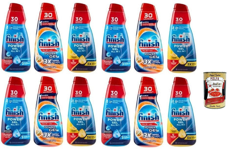 Finish Powergel Lessive Liquide Pour Lave-Vaisselle, Multifonction, Effet Dégraissant, 30 Lavages 12 X 600 Ml + Italian Gourmet Polpa 400 G