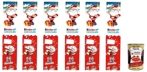 Lot De 6 Chocolats Pour Enfants - Demi Mètre - 24 Barres + 5 Cartons De Table Pour Votre Table De Noël + Polpa Italien Gourmet 400 G