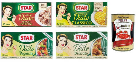 Lot De 4 Cubes De Soupe Star Dado Brodo - 4 X 10 Pz + Polpa Gourmet Italien - 400 G