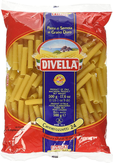 Lot De 24 Pâtes Divella 100 % Italien N° 24 Cannerozzetti 500 G