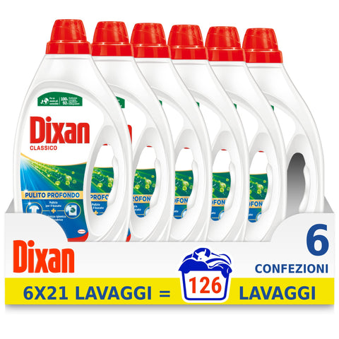 Dixan Lessive Machine À Laver Liquide Classique, Lot De 126 Lavages